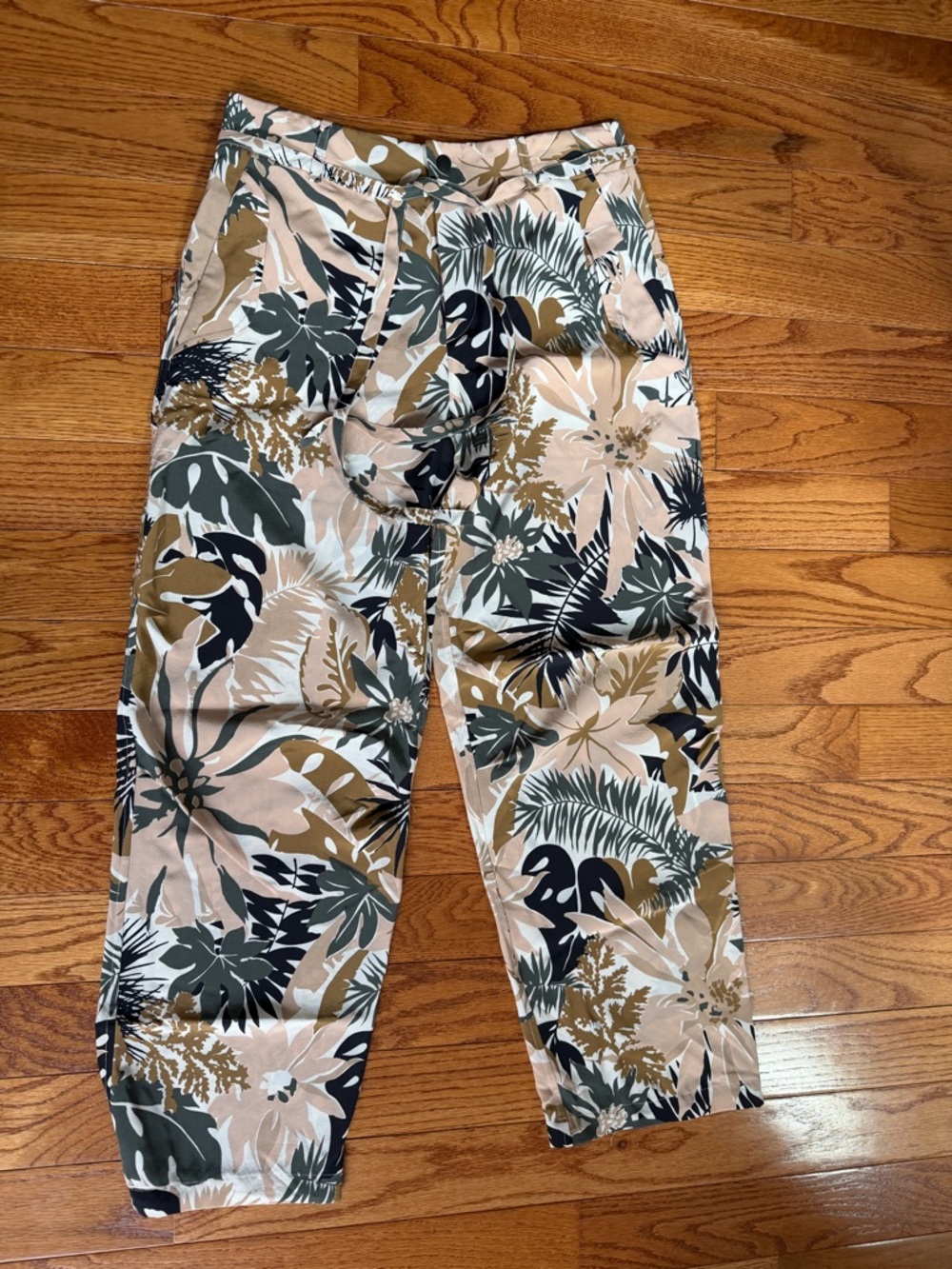 rag & bone Size 6 Victoria Tropical Print‎ 100% Silk Pants Wide Leg Pants - Picture 3 of 6